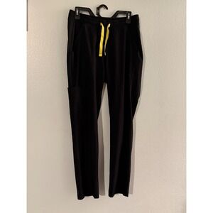 Revel Premium Stretch Black Scrub Pants Jogger Style Drawstring Size M
